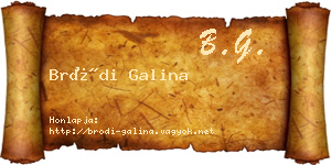 Bródi Galina névjegykártya